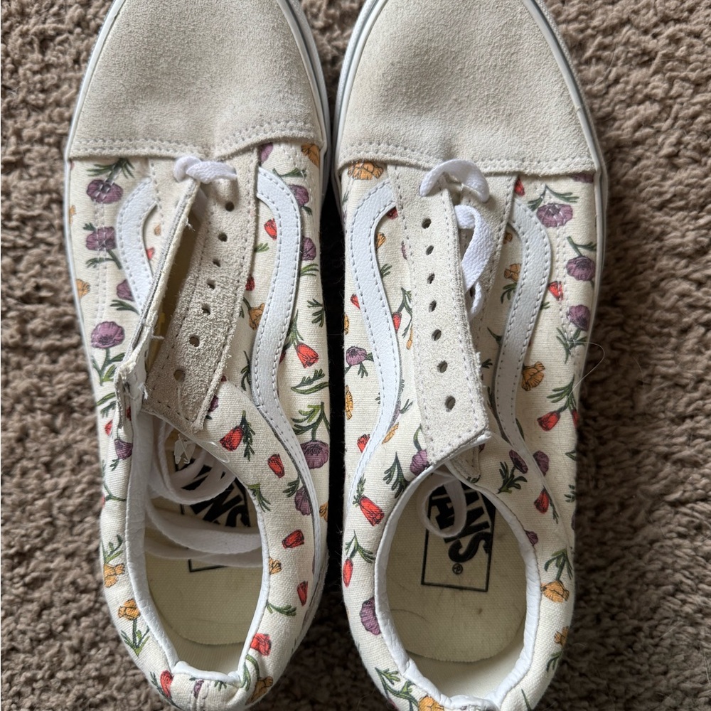 Vans Kids Floral Canvas Shoes - Cream